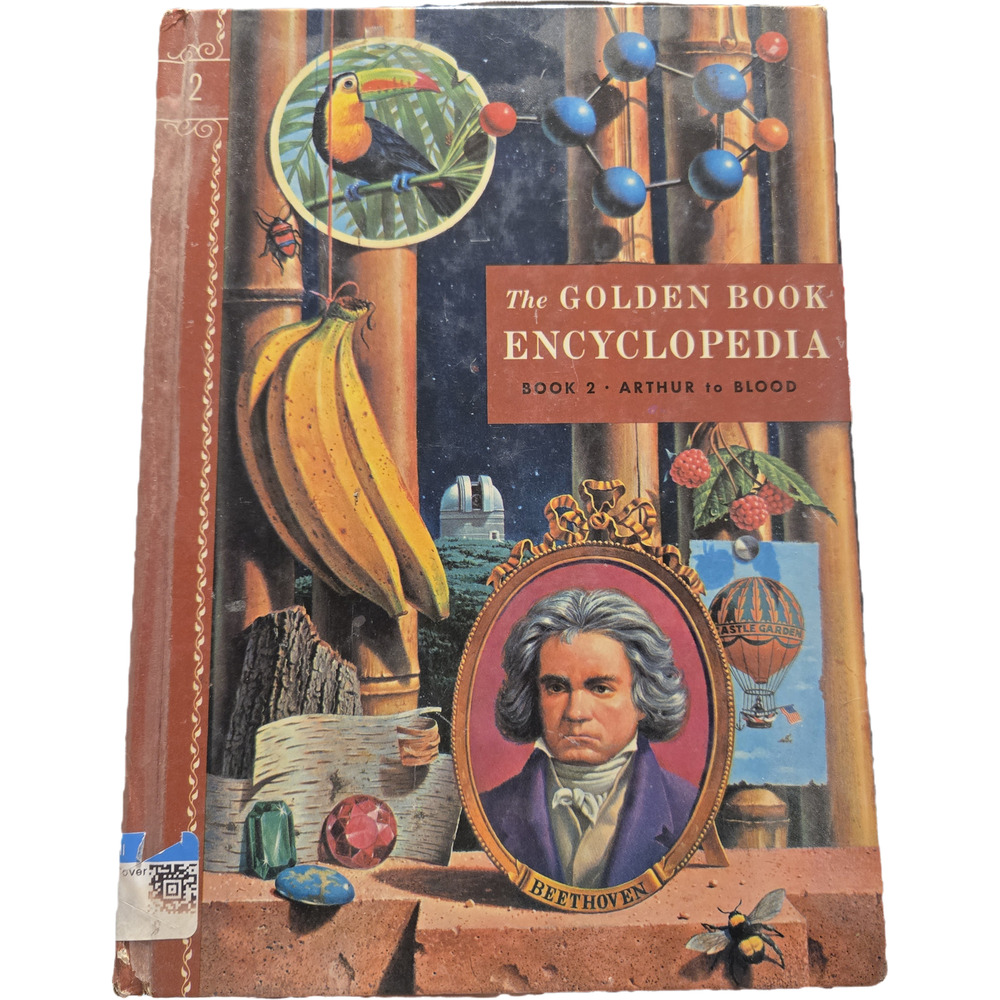 The Golden Book Encyclopedia Book 2: Arthur to Blood (1960) Mid Century vintage